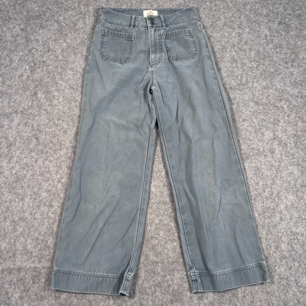 Marine Layer Gray Bridget Wide Leg Cropped Crop Chino Pants Women's‎ Size 0